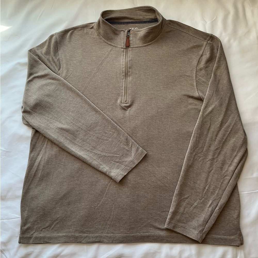 C & C California 1/4 Zip Tan Pullover. Men’s Size Large
